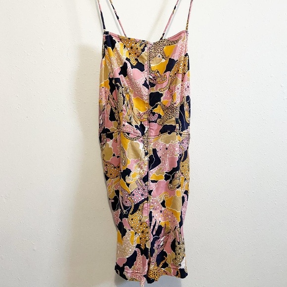 Anthropologie Maeve Tie-Back Leopard Print Mini Romper - Picture 4 of 7